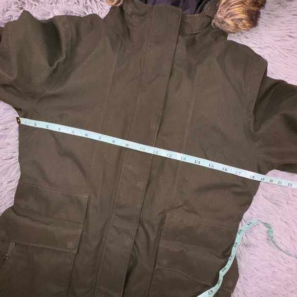 The North Face Winter Coat Women's Small Arctic ii Parka 550 Down Green Fur Hood - Picture 12 of 16